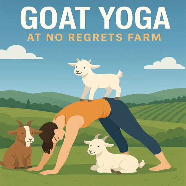 goat yoga at no regrets farm monroe oregon